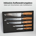 Damastmesser Premium | 5er Set mit Messerleiste